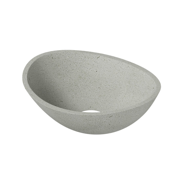 13’’X16’’ oval solid surface vessel sink in modern concrete