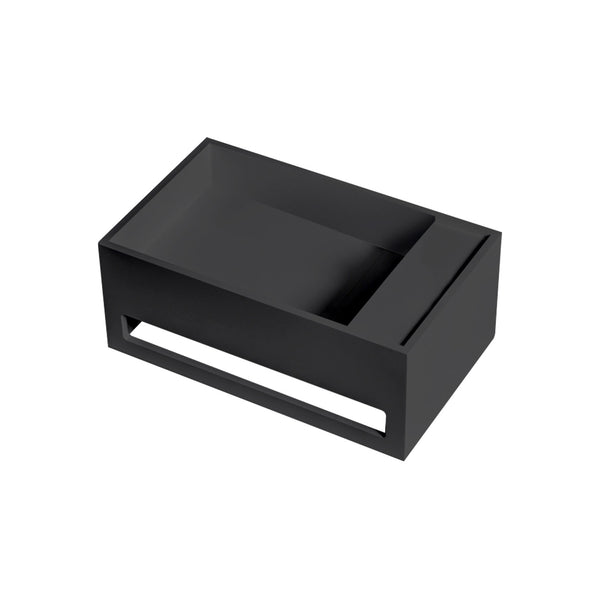 20''X12''X8'' solid surface sink with towel holder in matte black