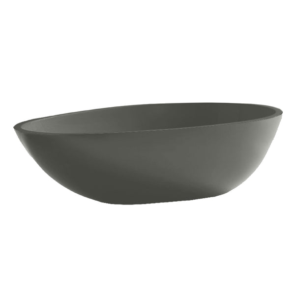 14’’X24’’X6'' oval solid surface vessel sink in pure concrete