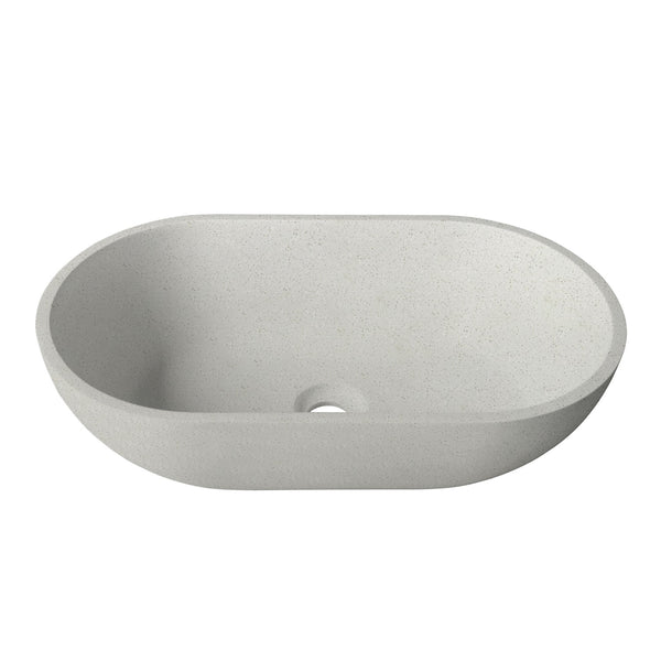 12’’X22’’ oval solid surface vessel sink in modern concrete