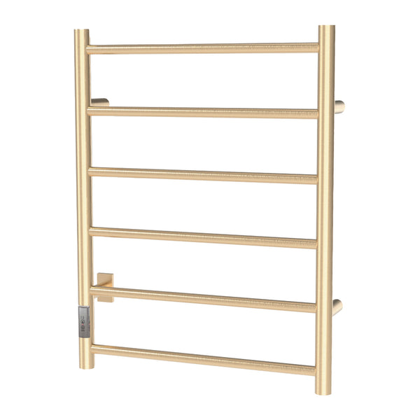 Brushed Gold Towel Warmer 6 Bars Round