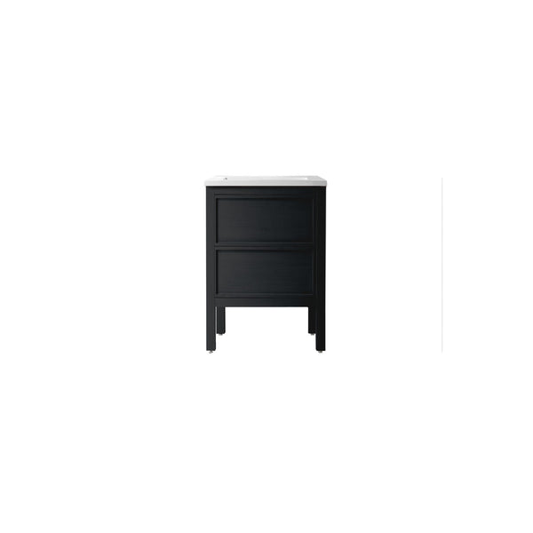 24" VANITY ON LEGS 2 DRAWERS ''SHAKER'' MATTE BLACK oak