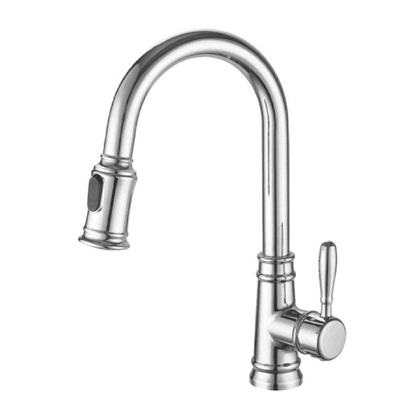 Single handle chrome kitchen faucet