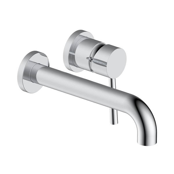 Round wall-mounted bath faucet in chrome