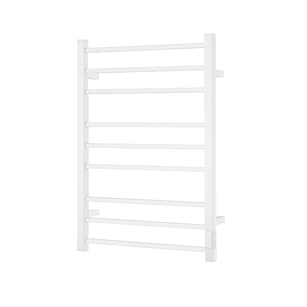 Glossy White Towel Warmer 9 Bars Square